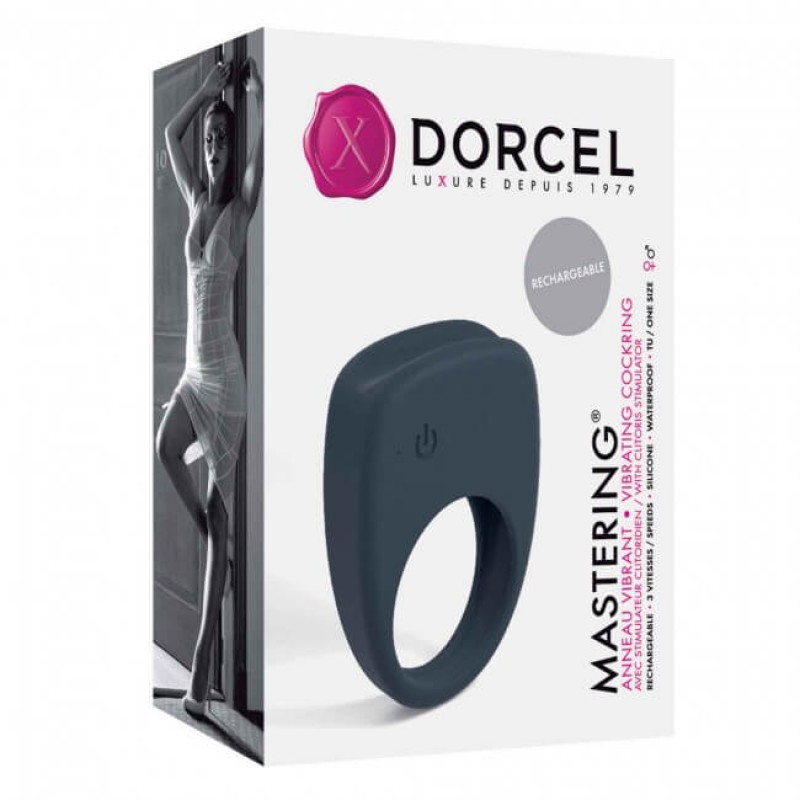 Dorcel Mastering - akkus, vibrációs péniszgyűrű (szürke) 50722 termék bemutató kép
