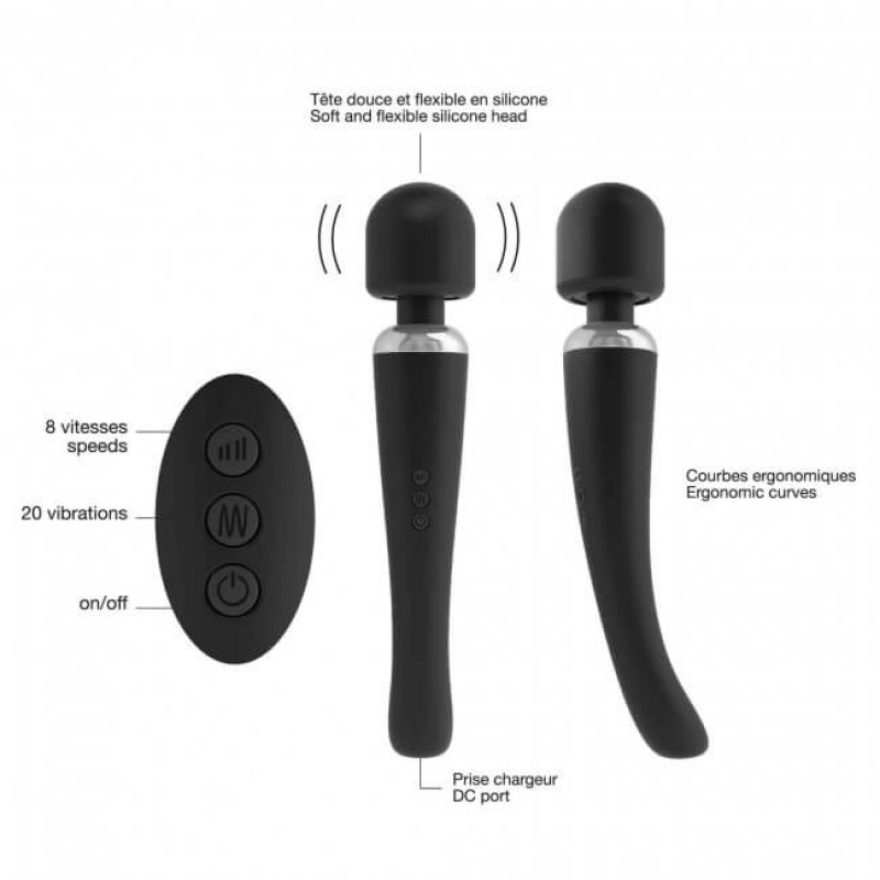 Dorcel Megawand - akkus masszírozó vibrátor (fekete) 50937 termék bemutató kép