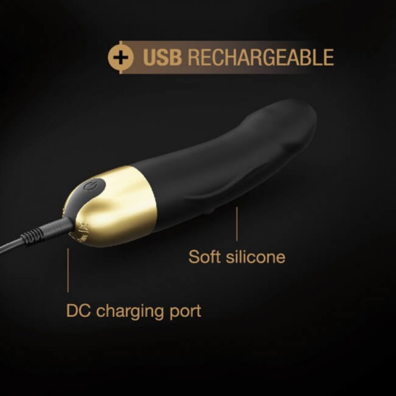Dorcel Real Vibration S 2.0 - akkus vibrátor (fekete-arany) 50980 termék bemutató kép