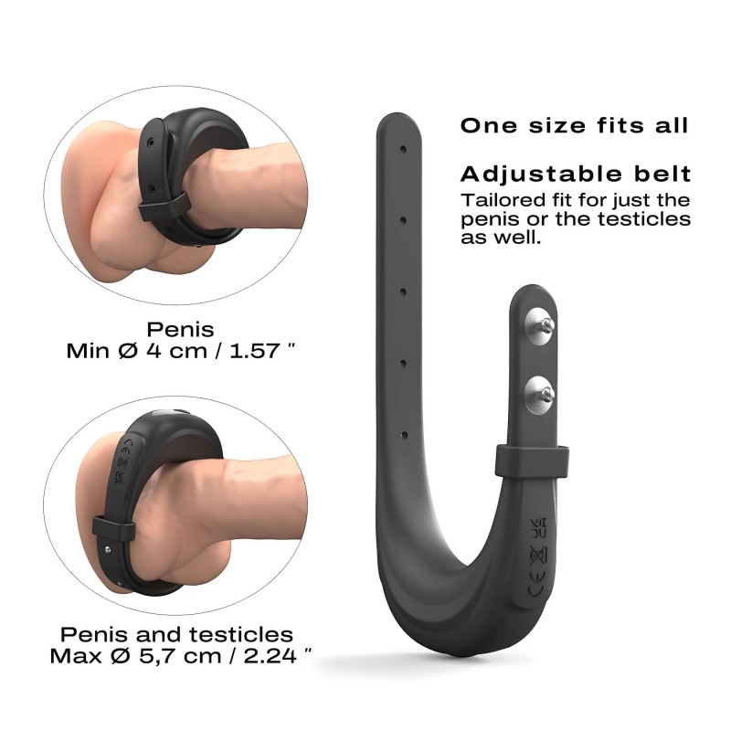 Dorcel - vibrációs, állítható péniszgyűrű (fekete) 97610 termék bemutató kép