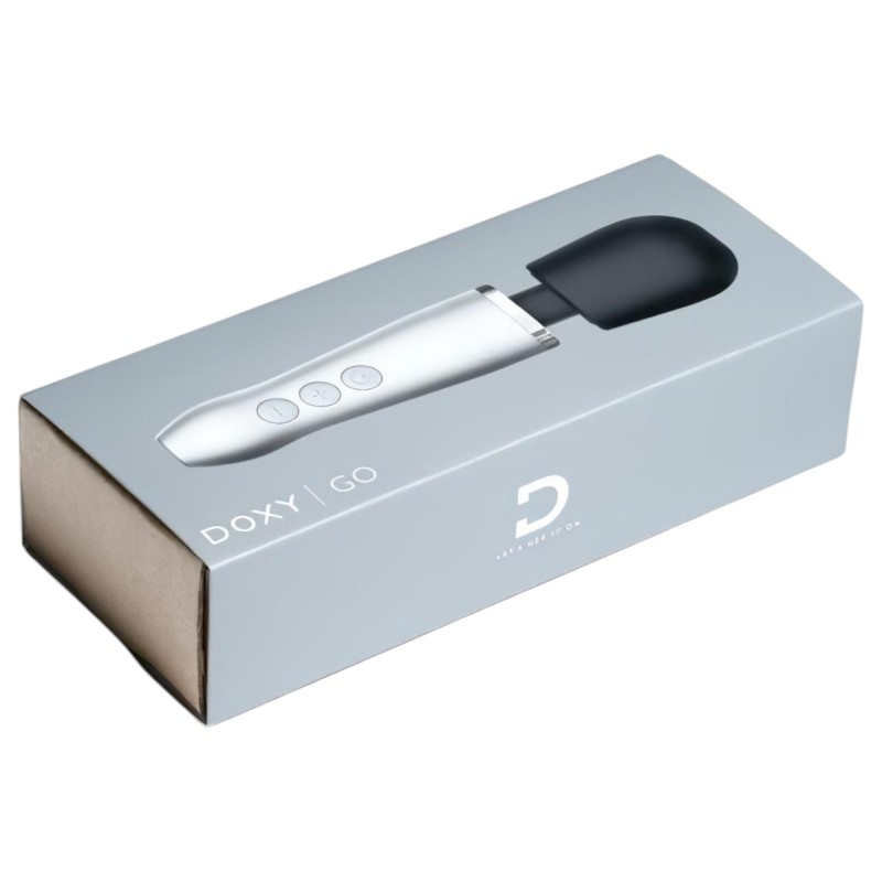 Doxy Go - akkus wand masszírozó vibrátor, vezeték nélküli (ezüst) 164153 termék bemutató kép