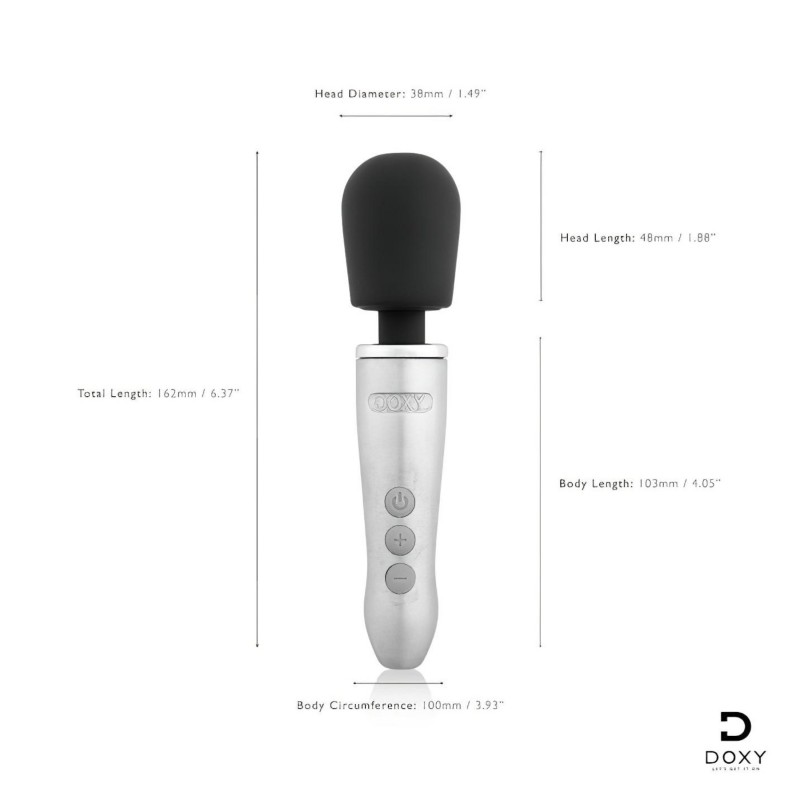 Doxy Go - akkus wand masszírozó vibrátor, vezeték nélküli (ezüst) 122394 termék bemutató kép