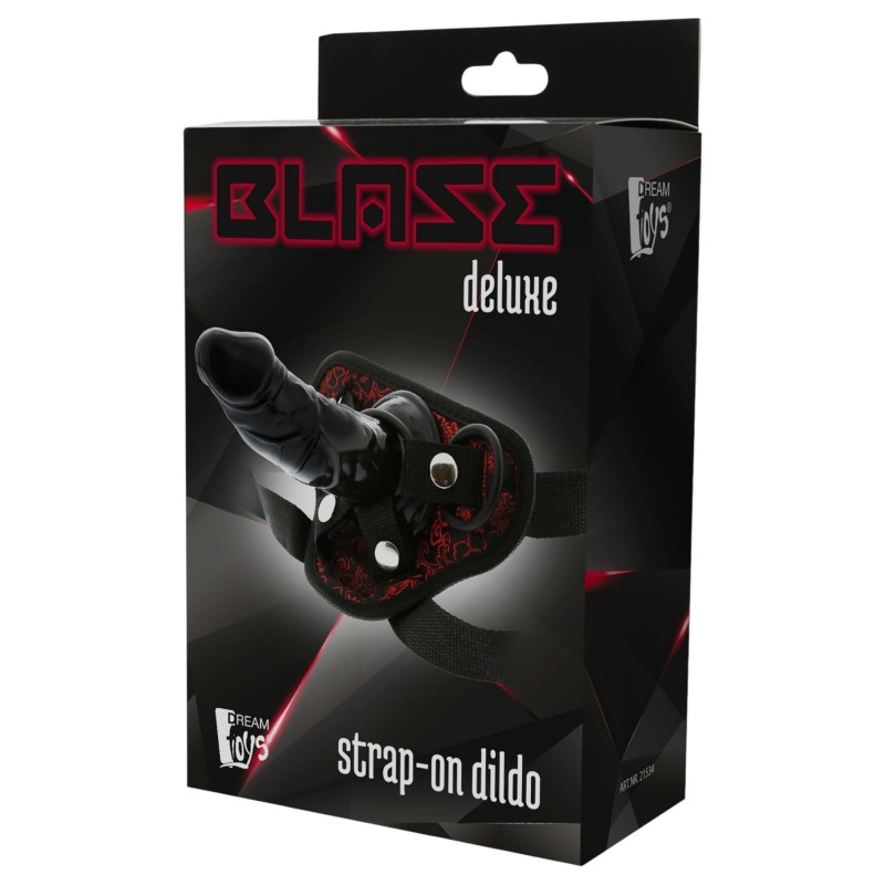 Dreamtoys Blaze - felcsatolható dildó hámmal (fekete) 139708 termék bemutató kép