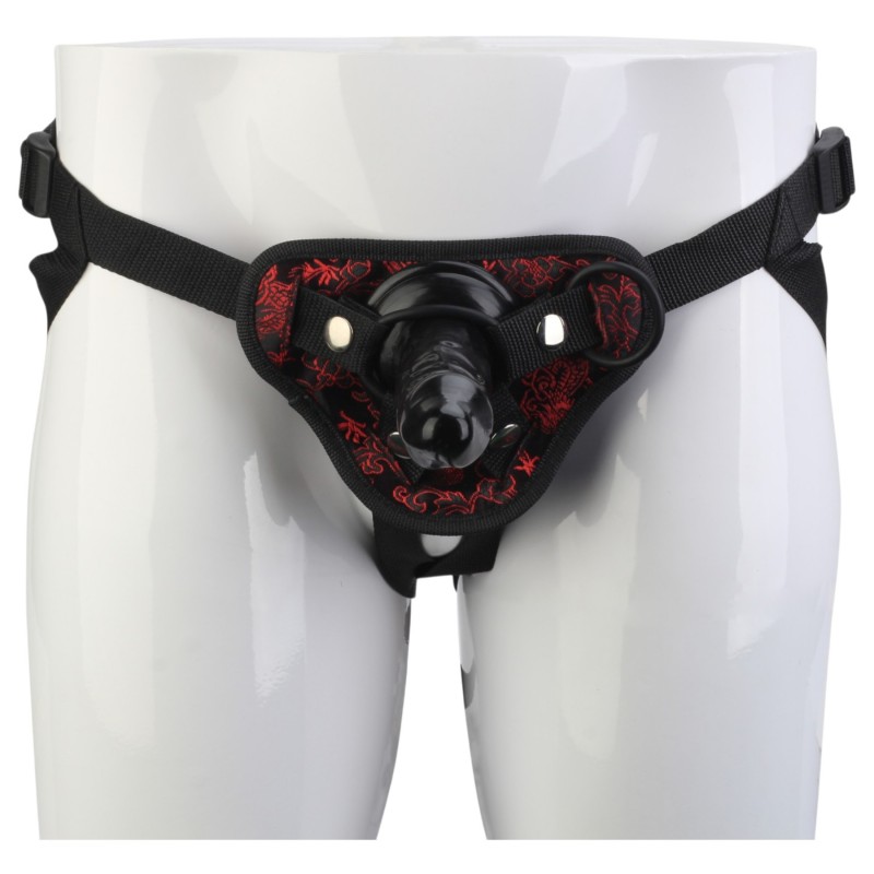 Dreamtoys Blaze - felcsatolható dildó hámmal (fekete) 139709 termék bemutató kép