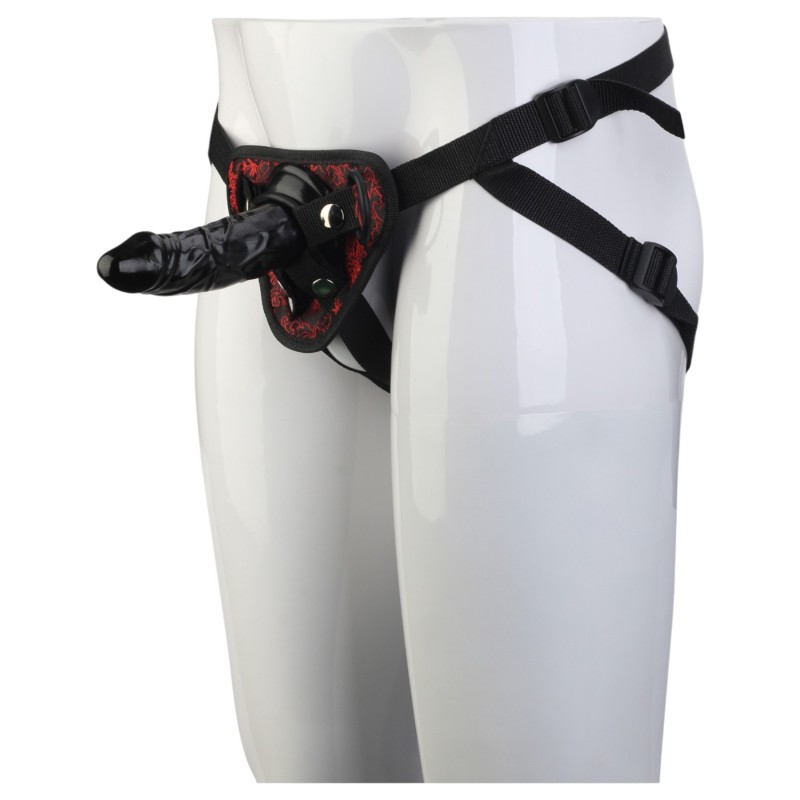 Dreamtoys Blaze - felcsatolható dildó hámmal (fekete) 139710 termék bemutató kép