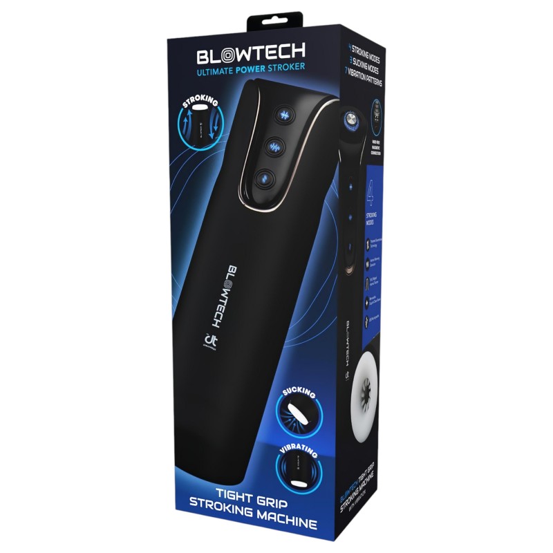 Dreamtoys Blowtech Tight Grip - rezgő maszturbátor férfiaknak (fekete) 164211 termék bemutató kép