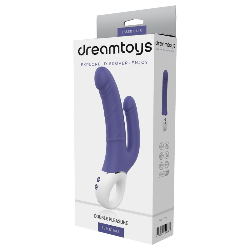 Dreamtoys Essentials - dupla motoros vibrátor (lila) 166916 termék bemutató kép