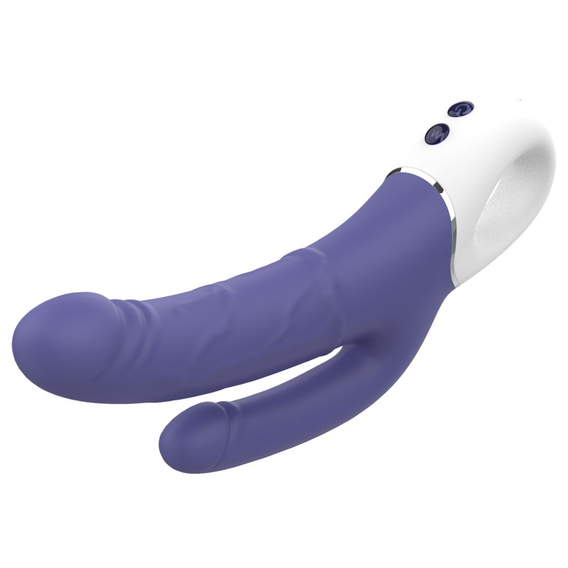 Dreamtoys Essentials - dupla motoros vibrátor (lila) 166918 termék bemutató kép
