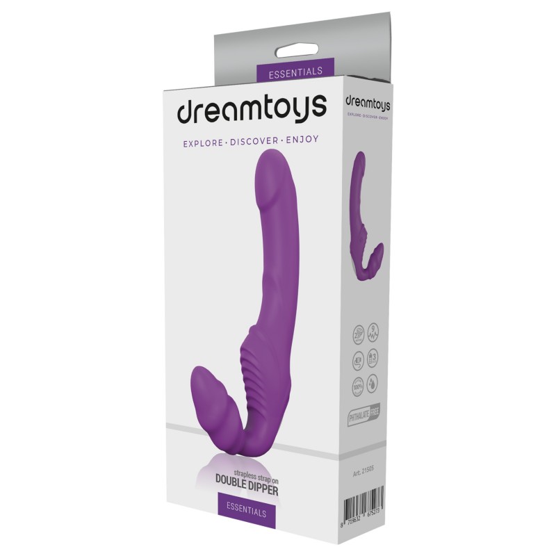 Dreamtoys Essentials - strapless strap-on vibrátor (lila) 139735 termék bemutató kép