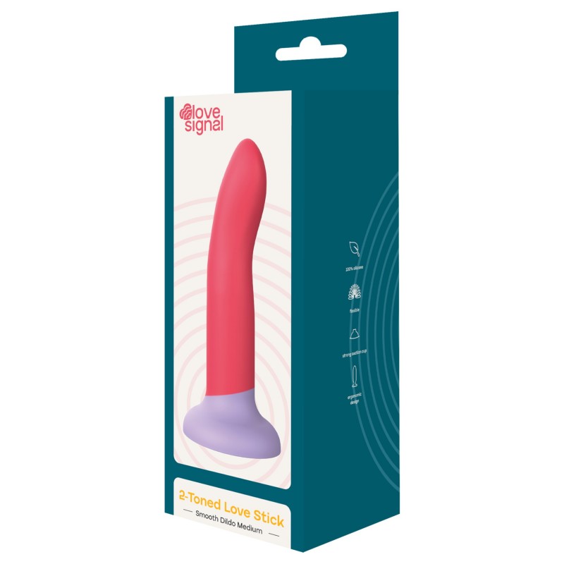 Dreamtoys Love Signal - kétszínű szilikon dildó közepes (piros) 139777 termék bemutató kép