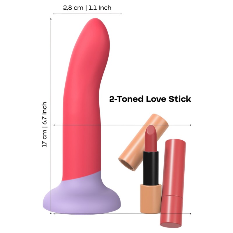 Dreamtoys Love Signal - kétszínű szilikon dildó közepes (piros) 139779 termék bemutató kép