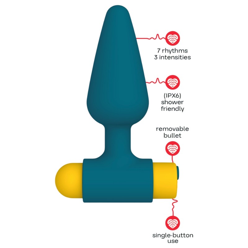 Dreamtoys Love Signal - vibráló anál plug (kék) 139816 termék bemutató kép