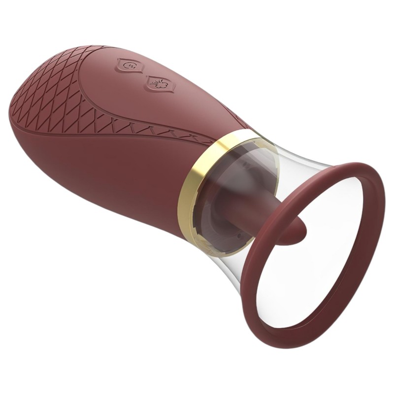 Dreamtoys Roxy - szívó-nyaló vibrátor (bordó) 122686 termék bemutató kép