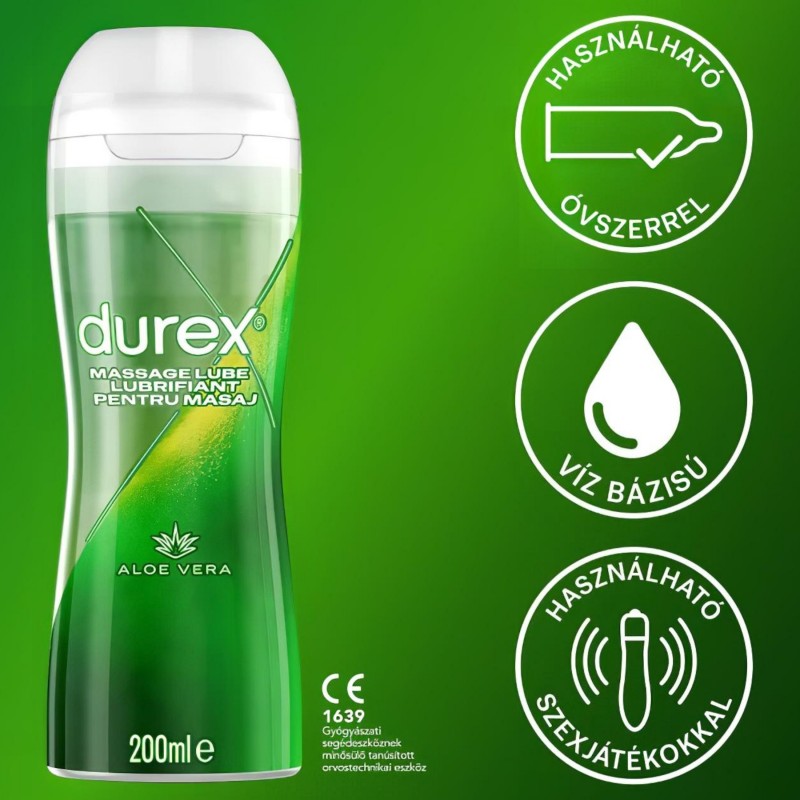 Durex 2in1 - masszázsolaj és síkosító Aloe Verával (200 ml) 161464 termék bemutató kép