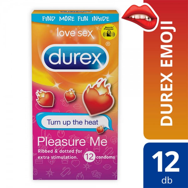 Durex Emoji PleasureMe - bordás-pontozott óvszer (12db)