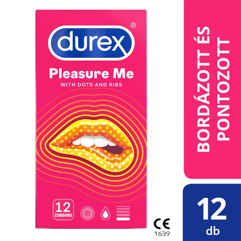 Durex Pleasure Me - bordázott-pontozott óvszer (12db) 40023 termék bemutató kép