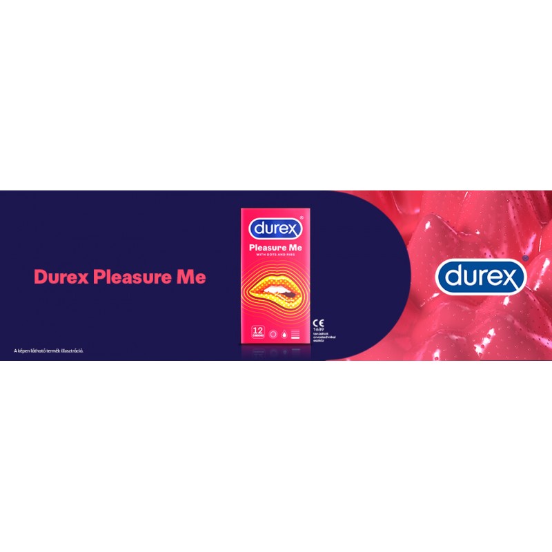 Durex Pleasure Me - bordázott-pontozott óvszer (12db) 49562 termék bemutató kép