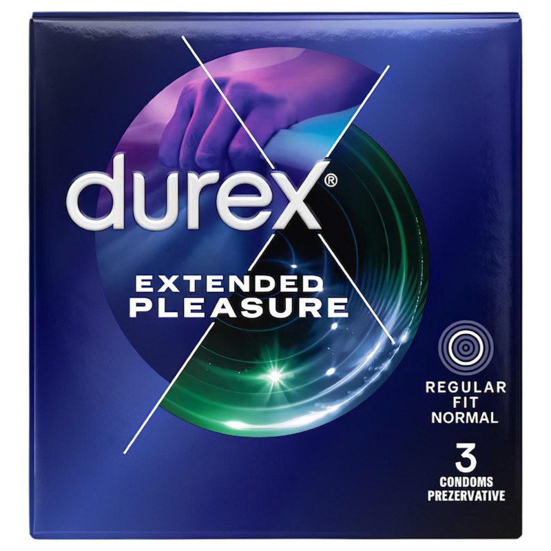 Durex Extended Pleasure - késleltető hatású óvszer - 56mm (3db) 127233 termék bemutató kép
