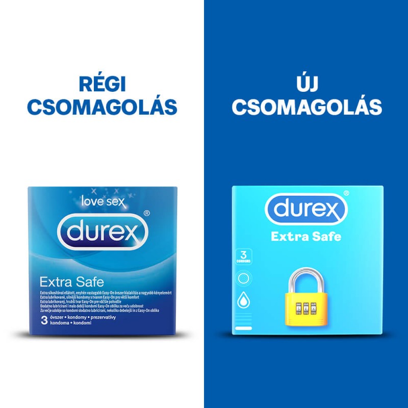 Durex Extra Safe - biztonságos óvszer (3db) 49579 termék bemutató kép
