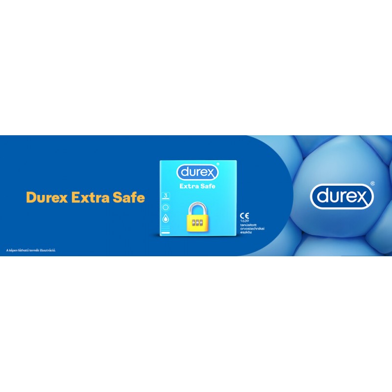 Durex Extra Safe - biztonságos óvszer (3db) 49582 termék bemutató kép