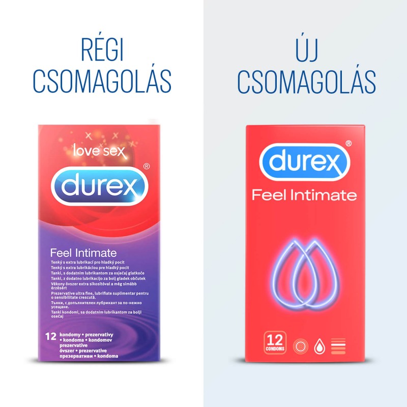 Durex Feel Intimate - vékonyfalú óvszer (12db) 49525 termék bemutató kép