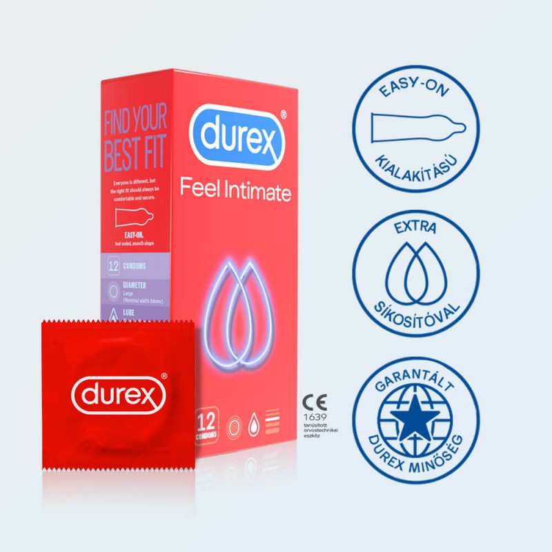 Durex Feel Intimate - vékonyfalú óvszer (12db) 49527 termék bemutató kép