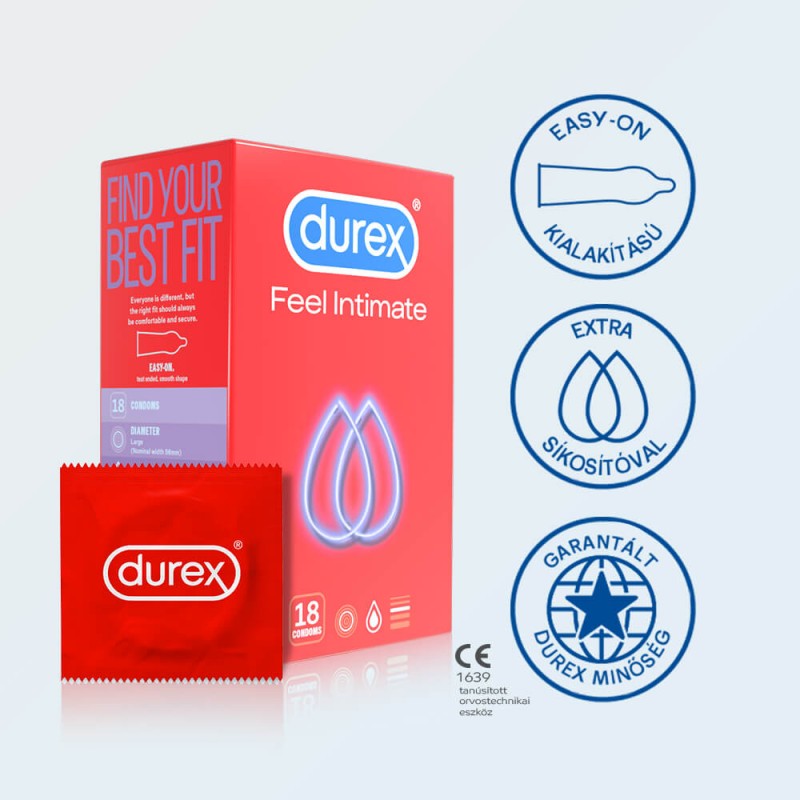 Durex Feel Intimate - vékonyfalú óvszer (18db) 49572 termék bemutató kép