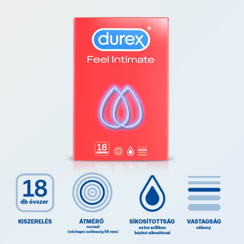 Durex Feel Intimate - vékonyfalú óvszer (18db) 49573 termék bemutató kép