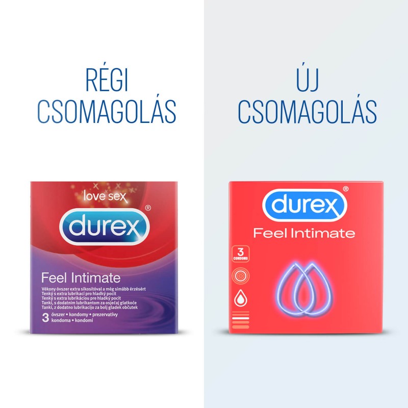 Durex Feel Intimate - vékonyfalú óvszer (3db) 49519 termék bemutató kép