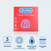 Durex Feel Intimate - vékonyfalú óvszer (3db) 49521 termék bemutató kép