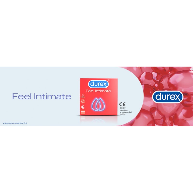 Durex Feel Intimate - vékonyfalú óvszer (3db) 49522 termék bemutató kép