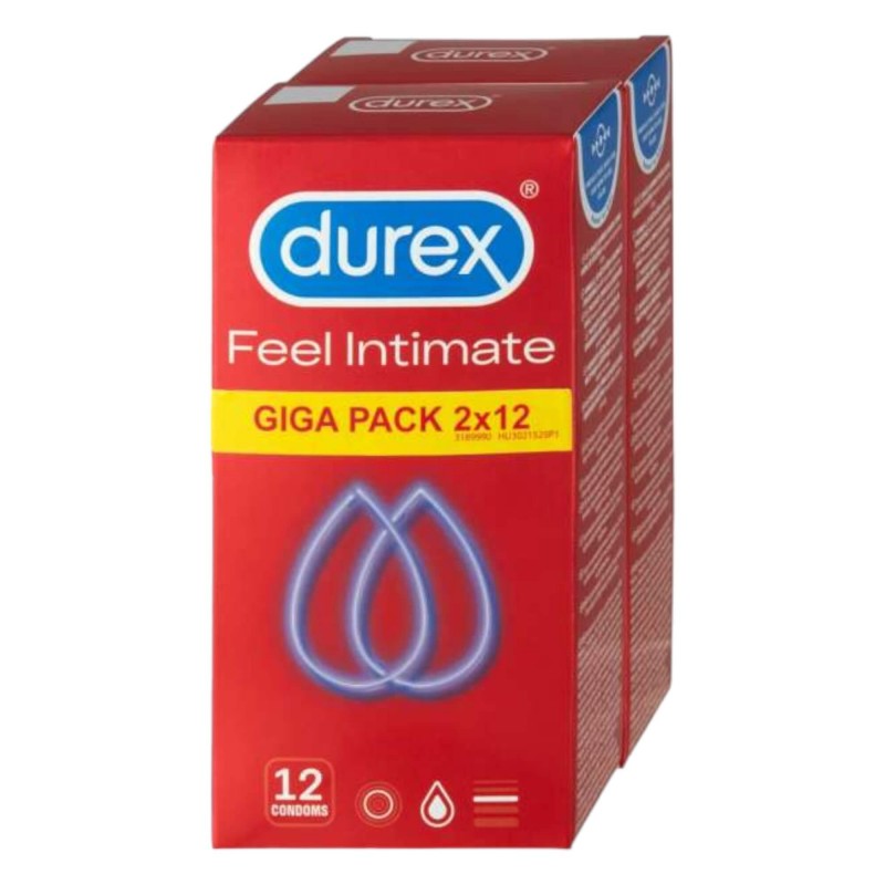 Durex Feel Intimate - vékonyfalú óvszer csomag (2x12db) 91013 termék bemutató kép