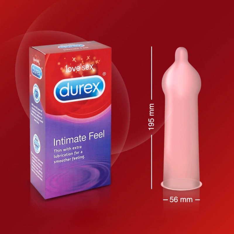 Durex Feel Intimate - vékonyfalú óvszer csomag (3 x 12db) 38266 termék bemutató kép