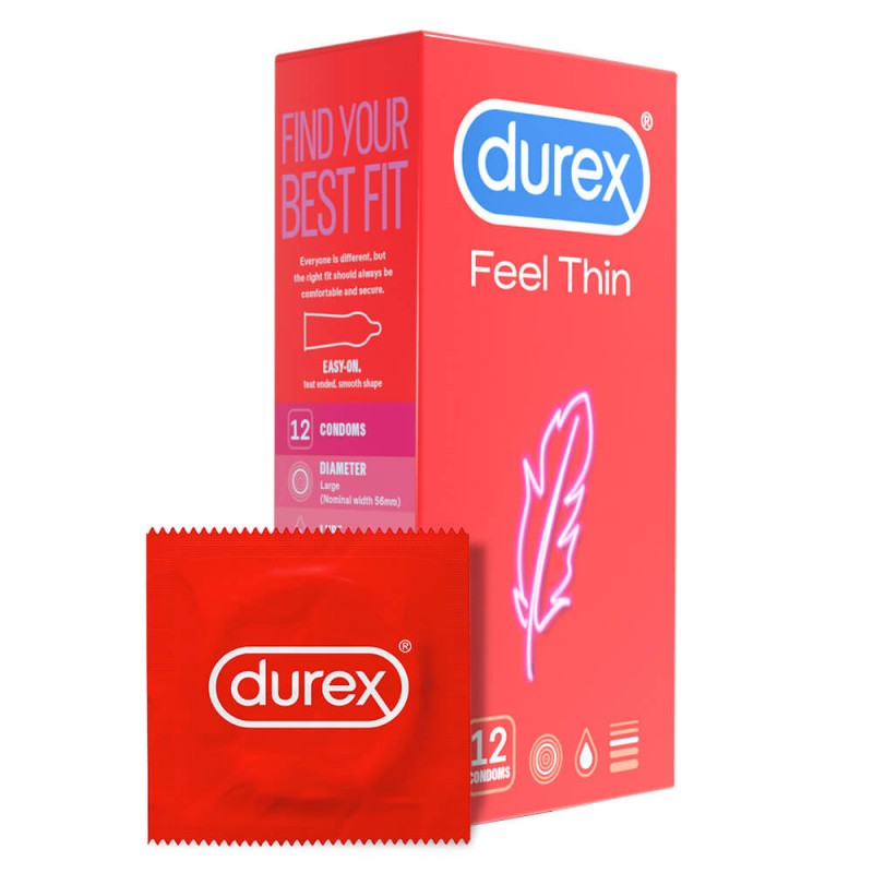 Durex Feel Thin - élethű érzés óvszer (12db) 72729 termék bemutató kép