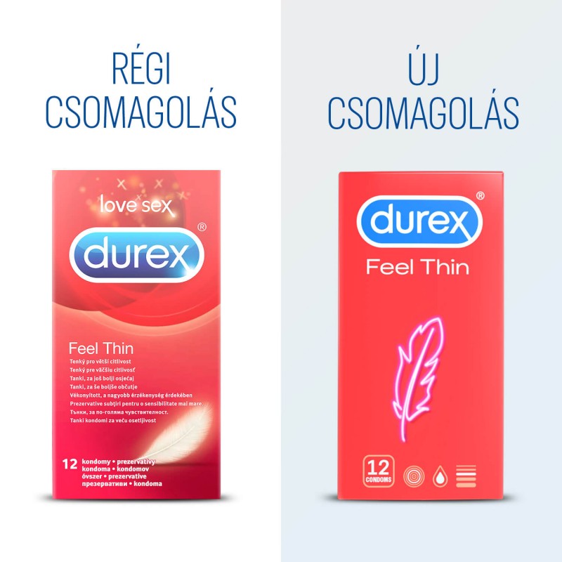 Durex Feel Thin - élethű érzés óvszer (12db) 72731 termék bemutató kép