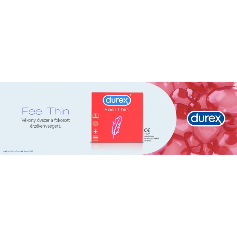 Durex Feel Thin - élethű érzés óvszer (3db) 49480 termék bemutató kép