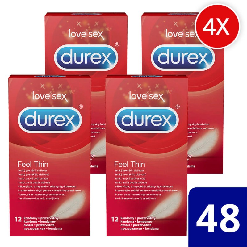 Durex Feel Thin - élethű érzés óvszer csomag (3 x 12db) 38270 termék bemutató kép