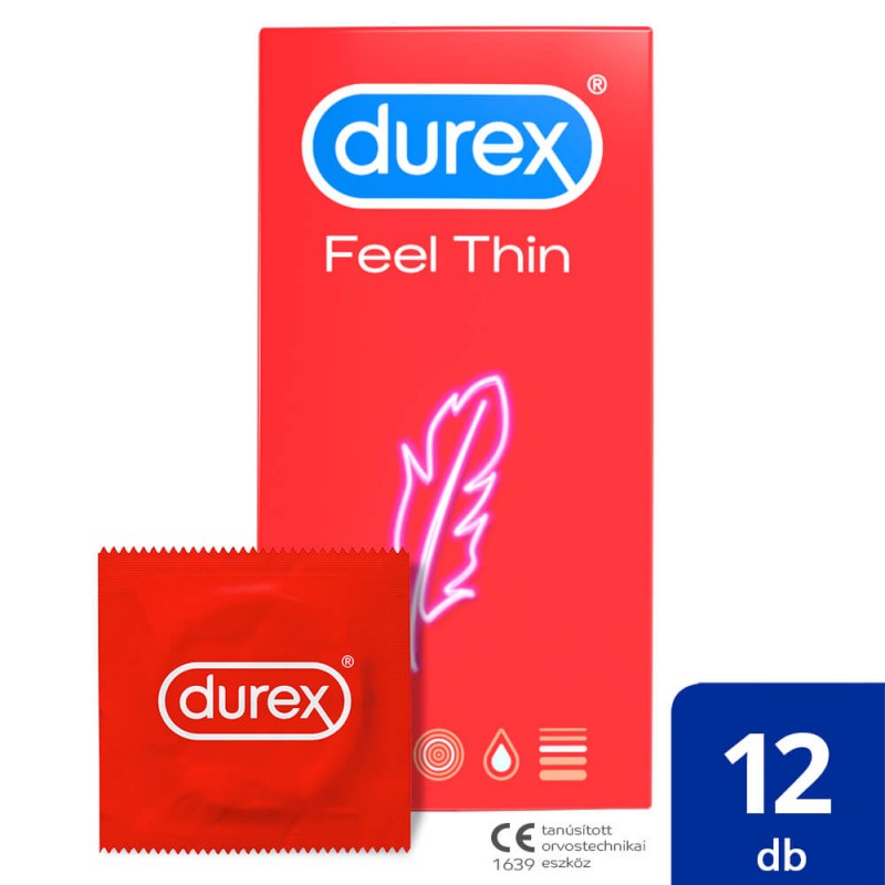 Durex Feel Thin - élethű érzés óvszer (12db) 59776 termék bemutató kép