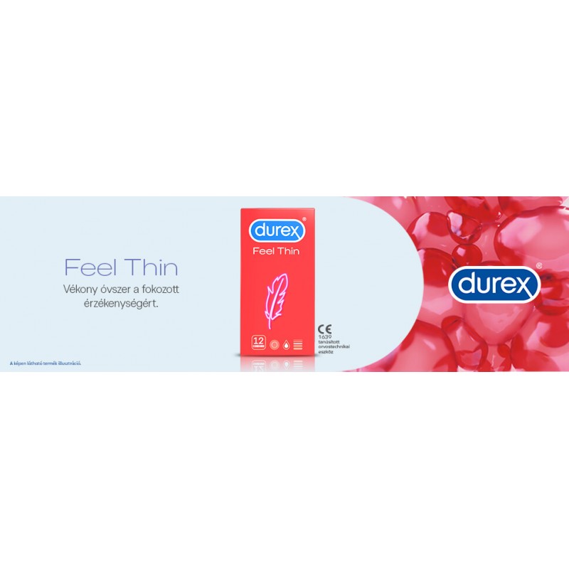 Durex Feel Thin - élethű érzés óvszer (12db) 59780 termék bemutató kép
