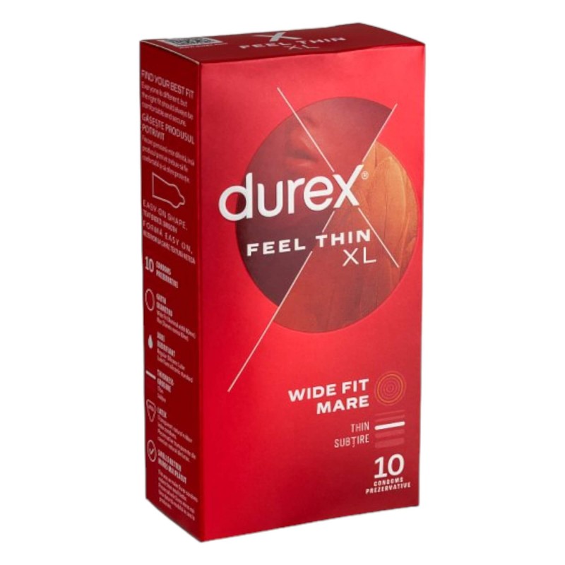 Durex Feel Thin XL - élethű érzés óvszer (10db) 91017 termék bemutató kép