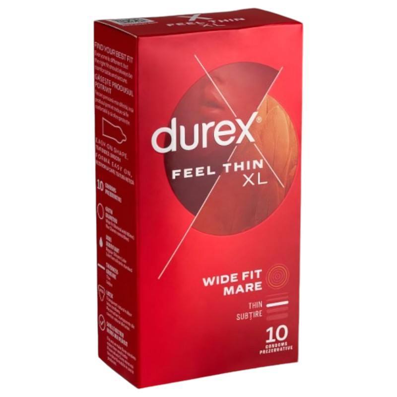 Durex Feel Thin XL - vékony, extra nagy óvszer élethű érzéssel (10 db) 161823 termék bemutató kép