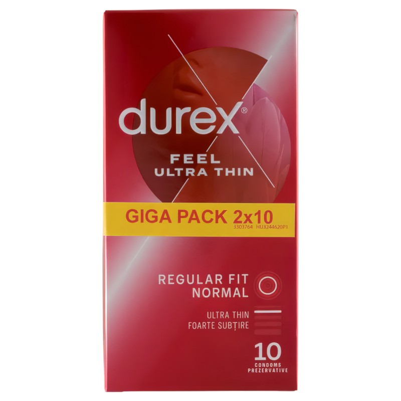 Durex Feel Ultra Thin - ultra élethű óvszer (2 × 10 db) 133385 termék bemutató kép