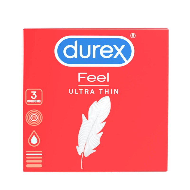 Durex Feel Ultra Thin - ultra élethű óvszer (3db) 49588 termék bemutató kép