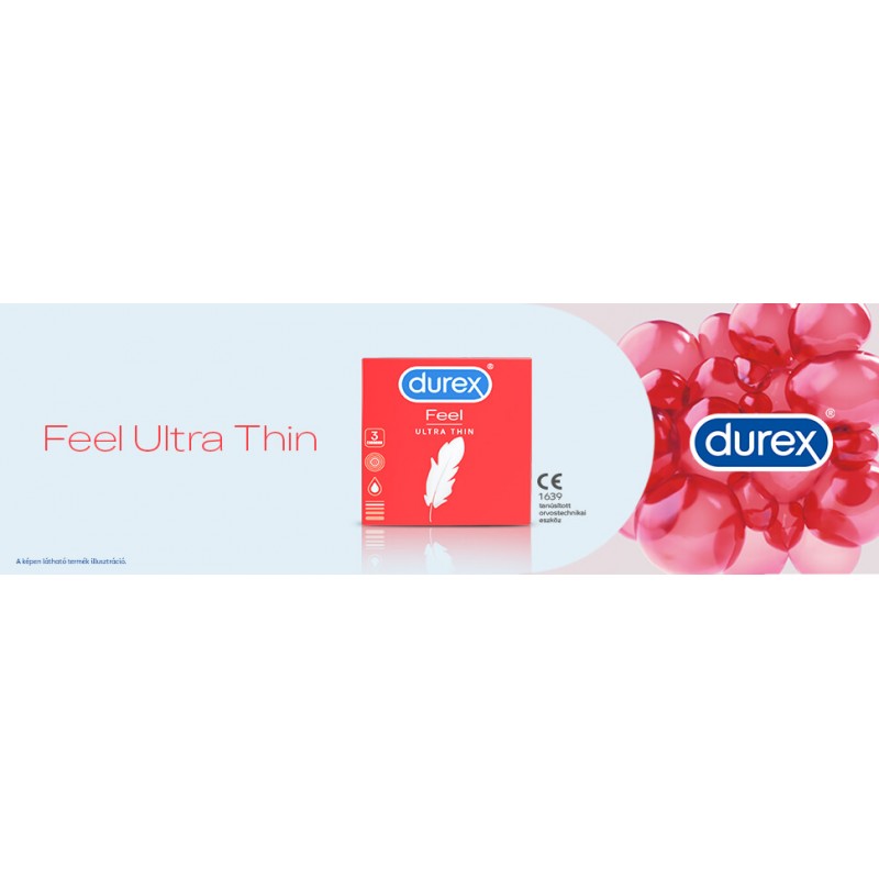 Durex Feel Ultra Thin - ultra élethű óvszer (3db) 49593 termék bemutató kép