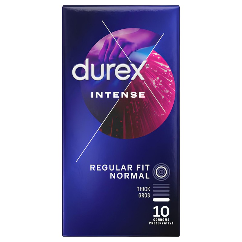 Durex Intense - bordázott és pontozott óvszer (10 db) 130378 termék bemutató kép