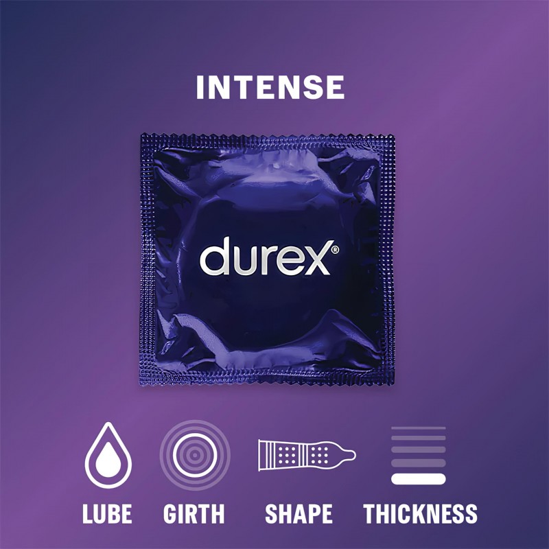 Durex Intense - bordázott és pontozott óvszer (10 db) 130380 termék bemutató kép