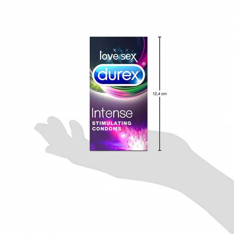 Durex Intense - bordázott és pontozott óvszer (10db) - 43919 termék bemutató kép