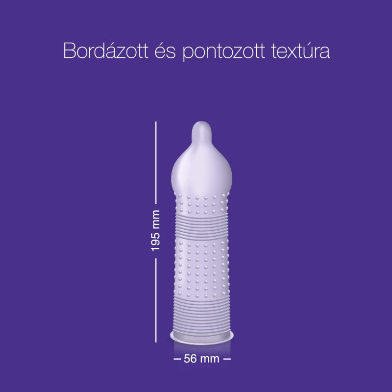 Durex Intense - bordázott és pontozott óvszer (10db) - 43920 termék bemutató kép