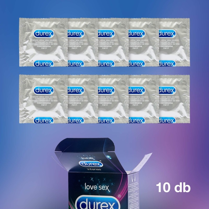 Durex Intense - bordázott és pontozott óvszer (10db) - 43922 termék bemutató kép