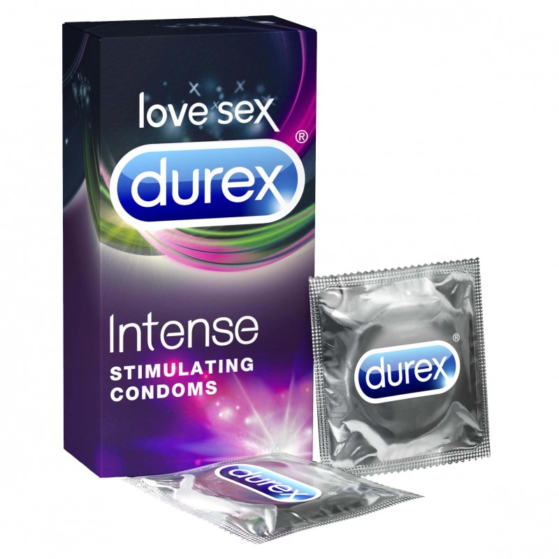 Durex Intense - bordázott és pontozott óvszer (10db) - 43924 termék bemutató kép
